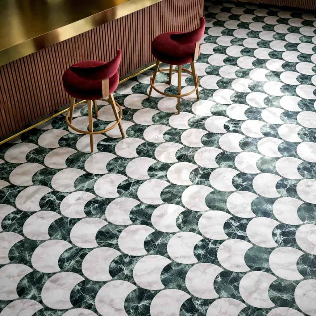 Lunar Verde Mosaic floor Inlay