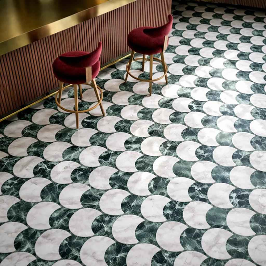 Lunar Verde Mosaic floor Inlay