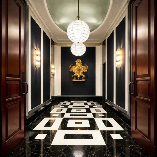 Noir Palace Grid Floor Inlay