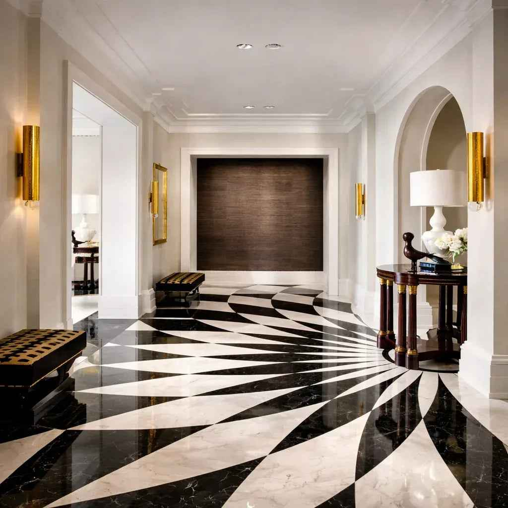 Rich Radiance Marble Inlay Flooring