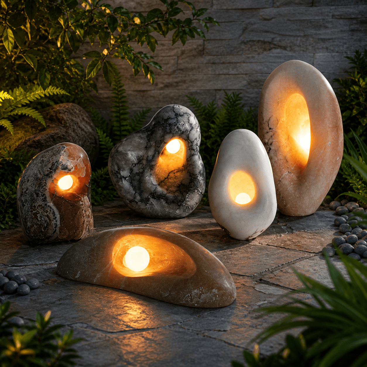 LumaStone Aura – Illuminated Marble Sculpt Lamps - Arteviah