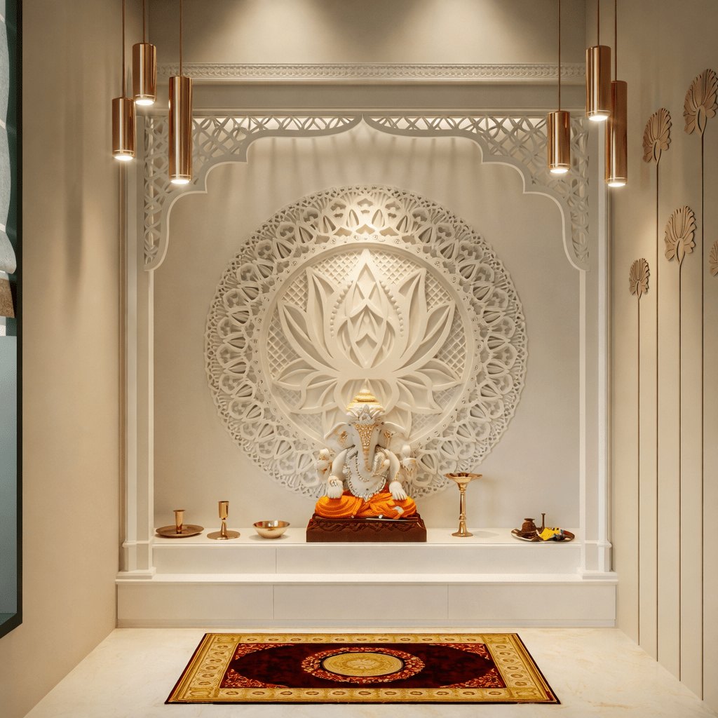 Ivory Lotus Reverence CNC Temple - Arteviah