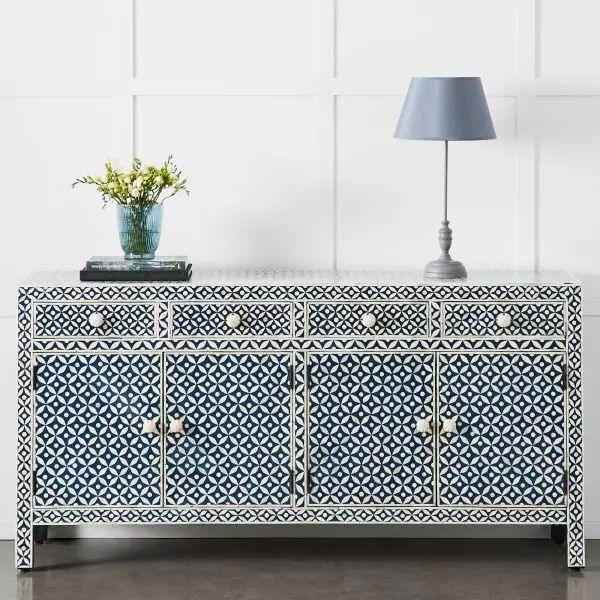 Azure Mosaic Inlay Sideboard