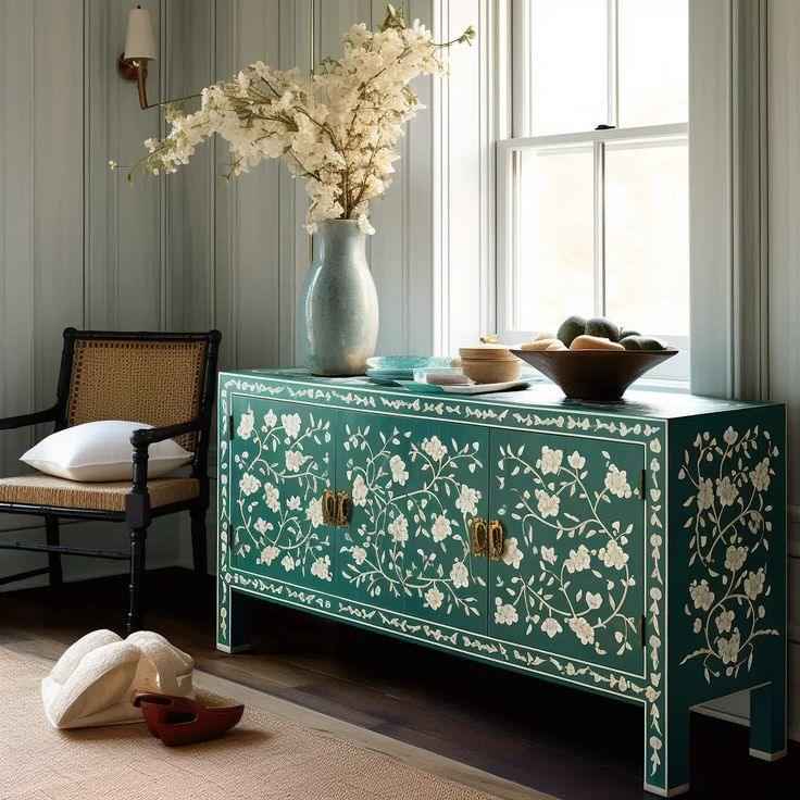 Meadow Mint Inlay Console